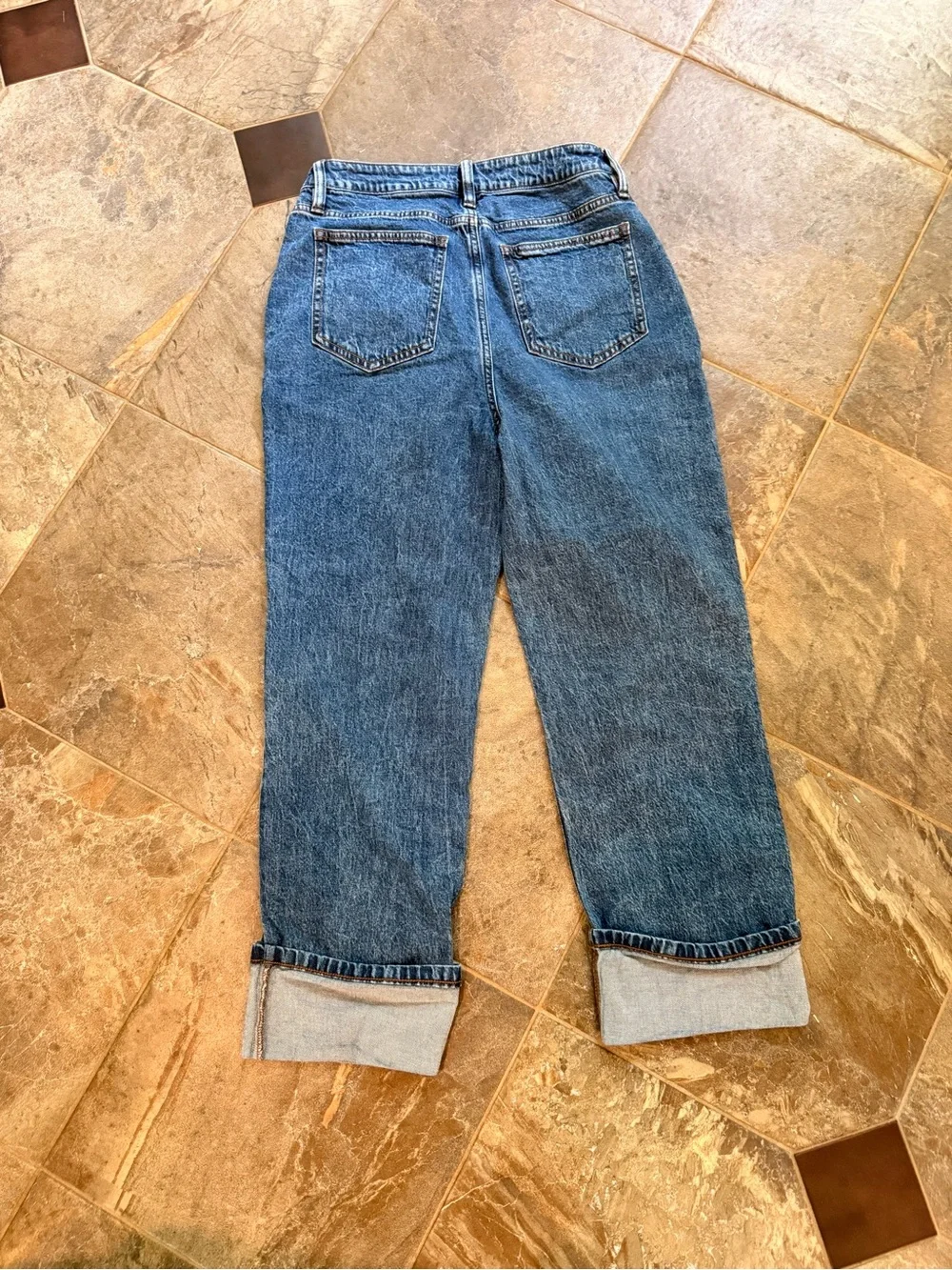 On 34th Straight Leg Jeans Women’s 8 Short High Rise Front Seam Cuffed Hem